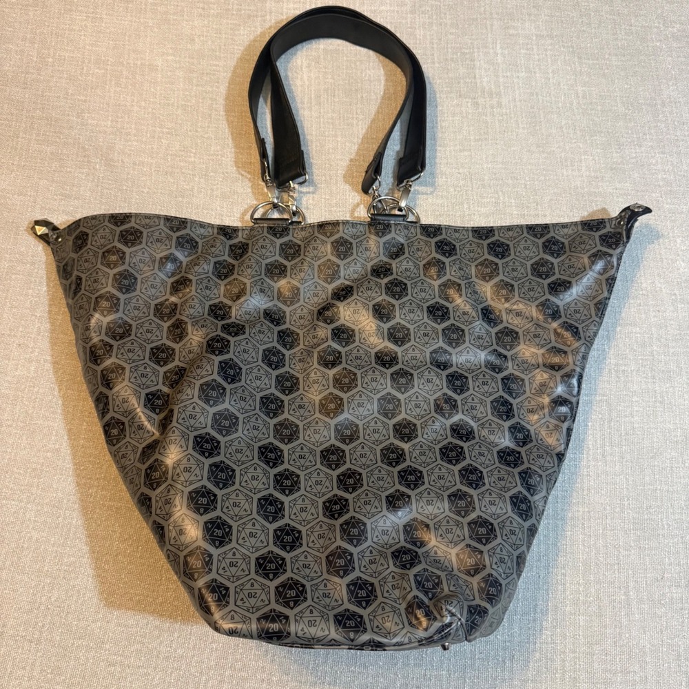 ThinkGeek Dungeons and Dragons Origami Tote Bag Large Grey Black D&D Gamer Geek‎